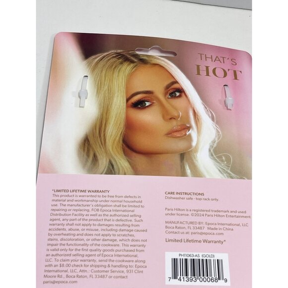 Paris Hilton 2-Piece Tool Set Gold Solid Spoon & Slotted Turner‎ Stainless Steel - Picture 5 of 5